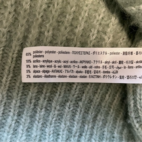 Zara Oversized Knit Cardigan with Patch Pockets Green size Medium - Picture 13 of 15